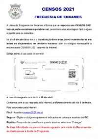 RESPOSTA AOS CENSOS 2021 | FREGUESIA DE ENXAMES