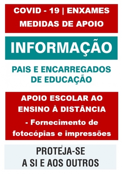 COVID – 19 | APOIO ESCOLAR AO ENSINO À DISTÂNCIA
