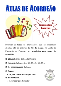 AULAS DE ACORDEÃO  |  INSCRIÇÕES ABERTAS