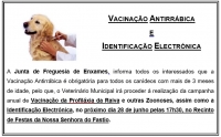 VACINAÇÃO ANTIRRÁBICA E IDENTIFICAÇÃO ELECTRÓNICA DE CANÍDEOS