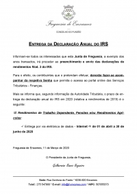 Entrega declaração anual de IRS
