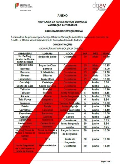 VACINAÇÃO ANTIRRÁBICA E IDENTIFICAÇÃO ELETRÓNICA | 6 DE JUNHO de 2024 | ENXAMES